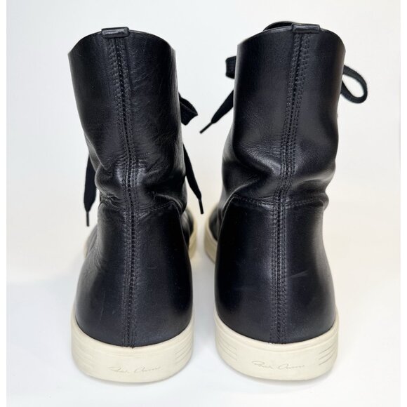 Rick Owens sneaker 42.5 Mastodon Black Leather Lace Up High Top - Picture 4 of 9